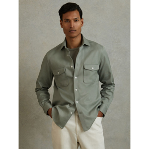 REISS ARLO Cotton Canvas Overshirt